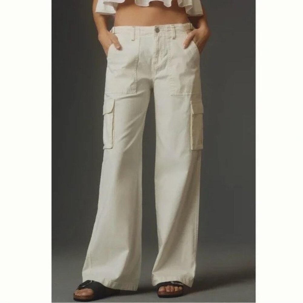 NWT Anthropologie Sanctuary Women's Reissue Cargo Pants Ivory XL - Picture 7 of 8